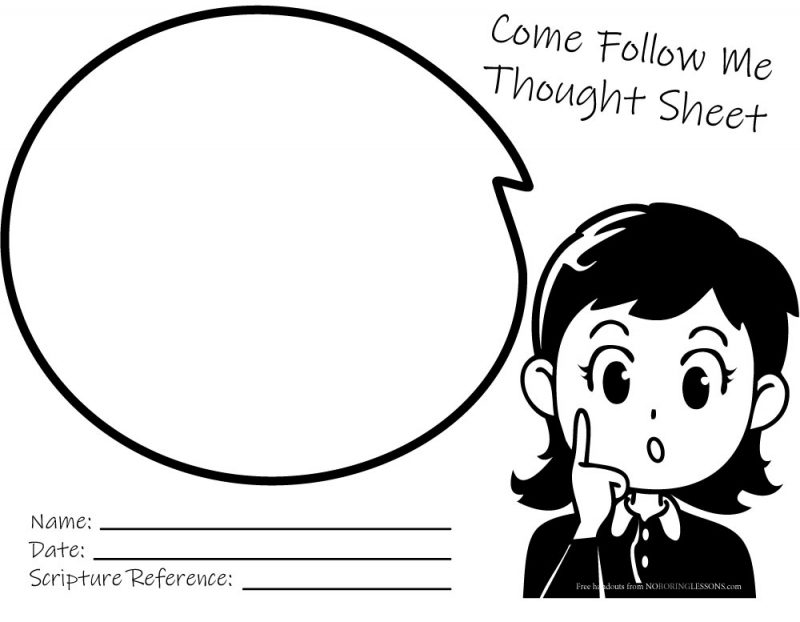 Come Follow Me Thought Sheet - Girl » No Boring Lessons